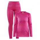 Dámský set Craft Core Warm Baselayer triko a spodky růžová